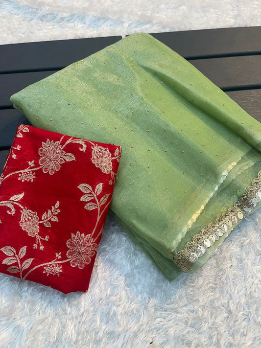 Berberry Chiffon Saree