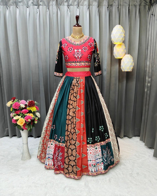 Fancy mirror work lehenga choli